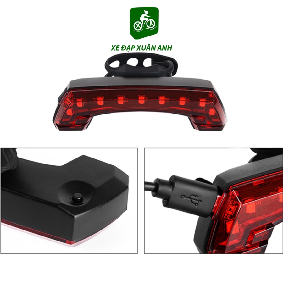 Đèn Xi Nhan Xe Đạp Có Còi Chống Nước Sạc USB