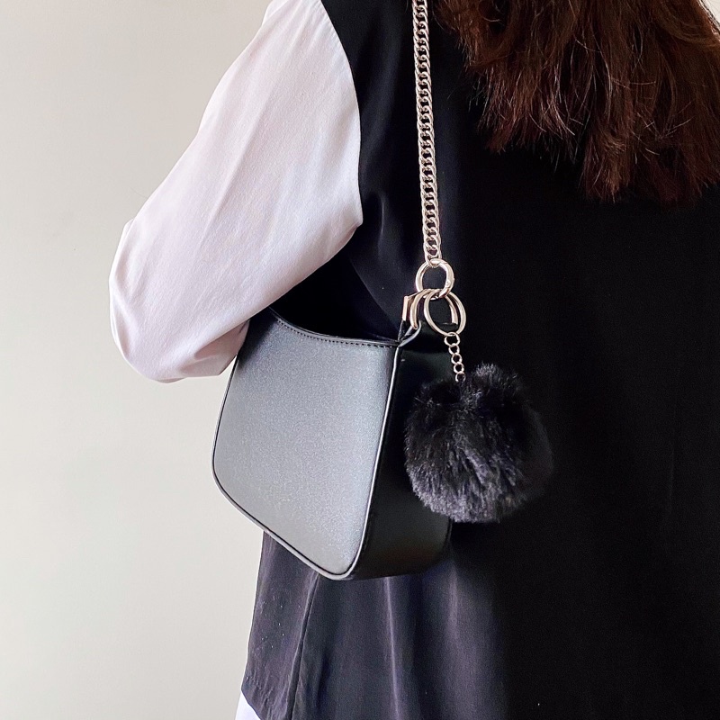 Túi Xách Nữ NOGTI Da Trơn Màu Đen, Trắng Đeo Chéo Cắp Nách Cầm Tay Quai Da Quai Xích Thời Trang Phong Cách Hàn Quốc