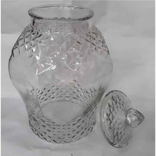 Bình ngâm rượu thủy tinh 3 lít, Lọ keo ngâm rượu đẹp hình kim cương 8833 có van và không van
