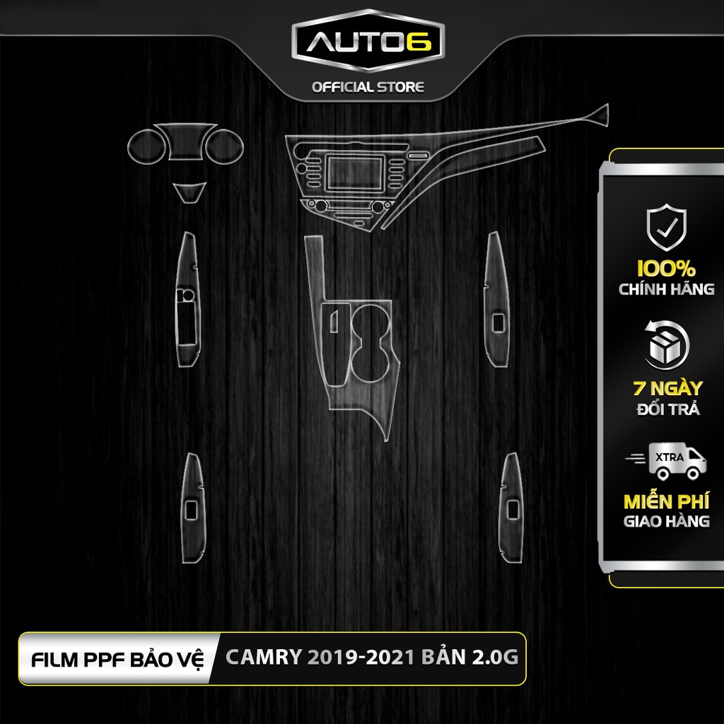 TOYOTA CAMRY 2.0 (2019-2023): Phim PPF dán full bộ - AUTO6&lt;Made in Việt Nam&gt;  chống xước, che phủ vết xước cũ...