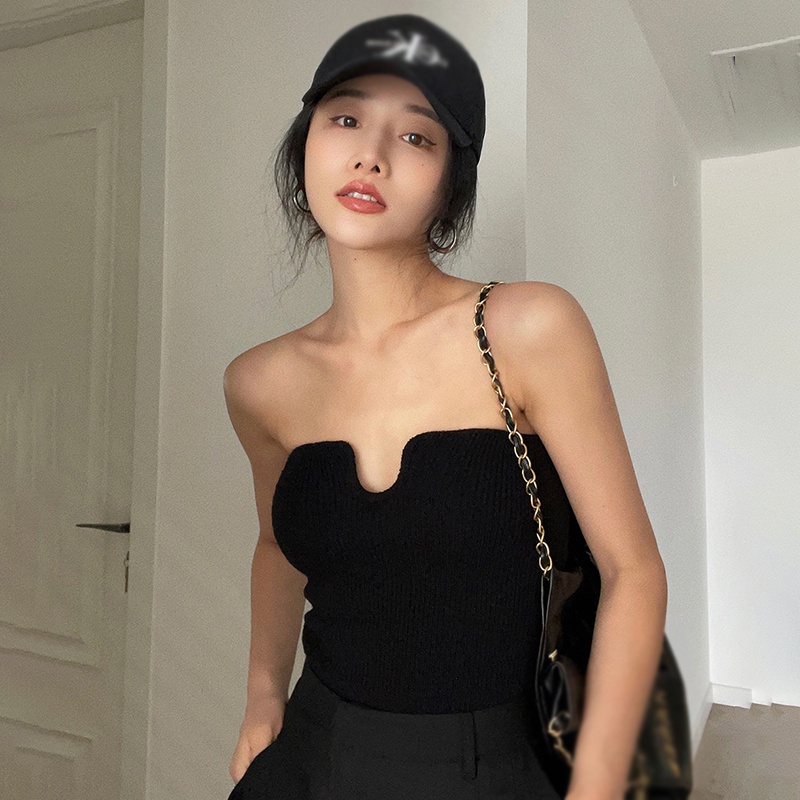 Áo Hai Dây Cổ Chữ V Dáng Ôm Phong Cách Hàn Quốc Quyến Rũ Dành Cho Nữ