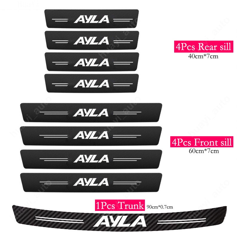 Miếng Dán Cửa Xe Hơi Daihatsu Ayla Bằng Sợi Carbon Chống Trầy Xước