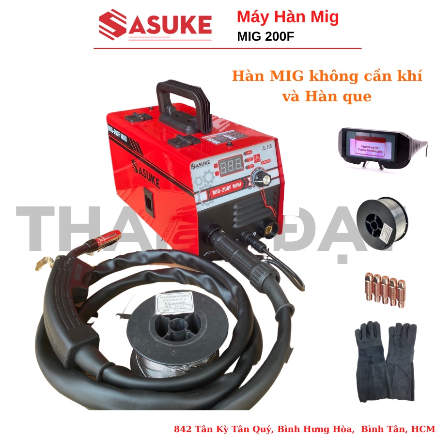 Máy hàn mig mini Sasuke 200F, mig Kenmax 200F - Tặng cuộn dây MIG 1 kg, máy hàn mig cho thợ chuyên nghiệp