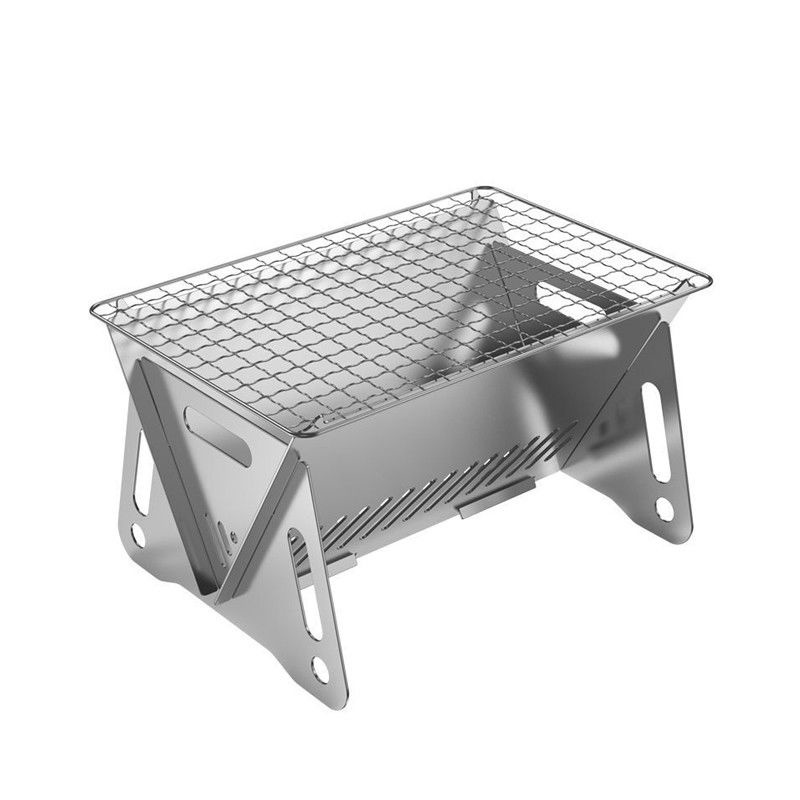 Lò Nướng Bbq Dạng Thẻ Bằng Thép Không Gỉ Có Thể Gấp Gọn