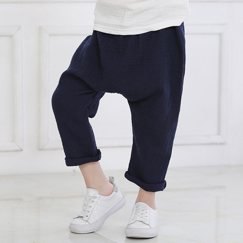 Quần Dài Chống Muỗi Vải Cotton Lanh Mỏng Thoáng Khí Màu Sắc Đơn Giản Thời Trang Mùa Hè Cho Bé