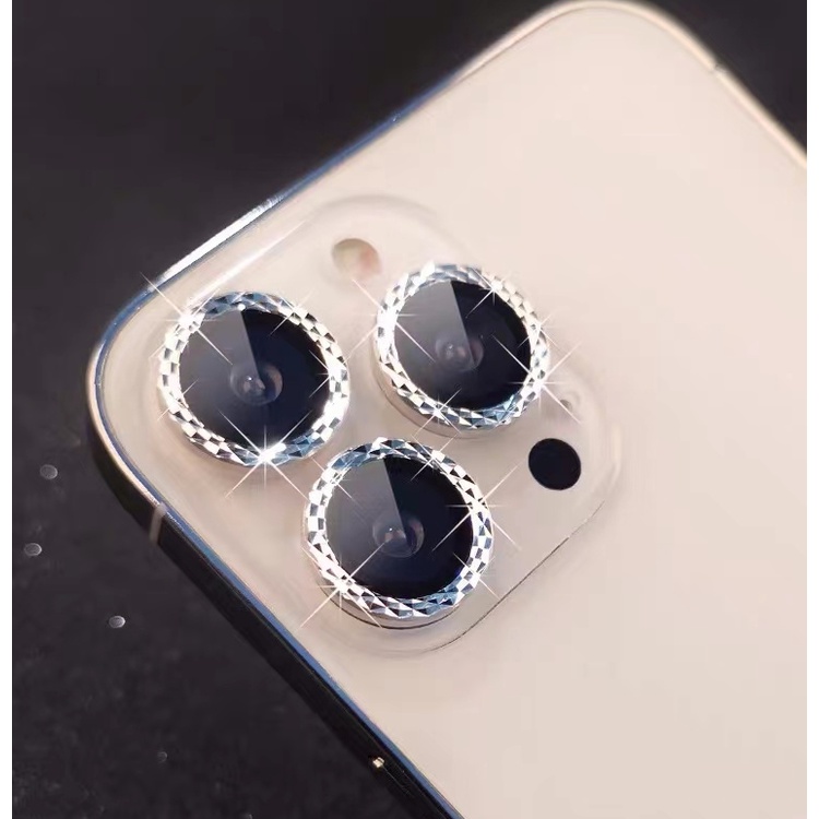 Vòng Kim Loại Bảo Vệ Ống Kính Máy Ảnh Sau Đính Đá Lấp Lánh Cho iphone 11 12 13 14 Pro Max