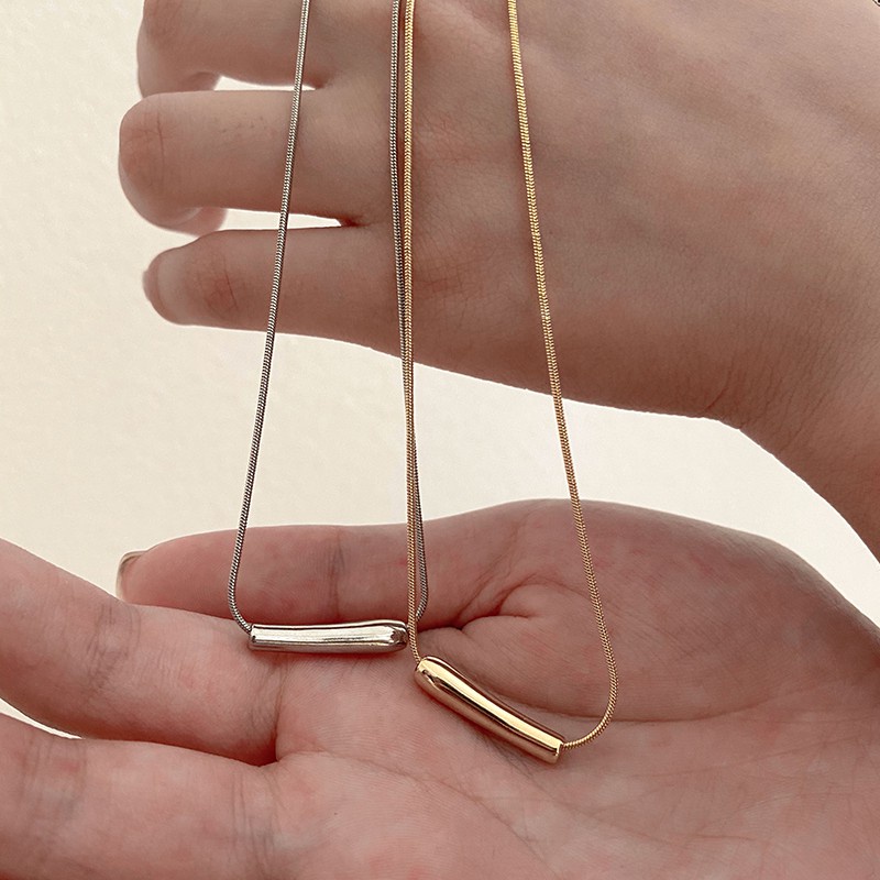 Vòng cổ Bằng Thép Không Gỉ Mặt Cười Màu Vàng / Bạc Thời Trang Cho Nam Và Nữ