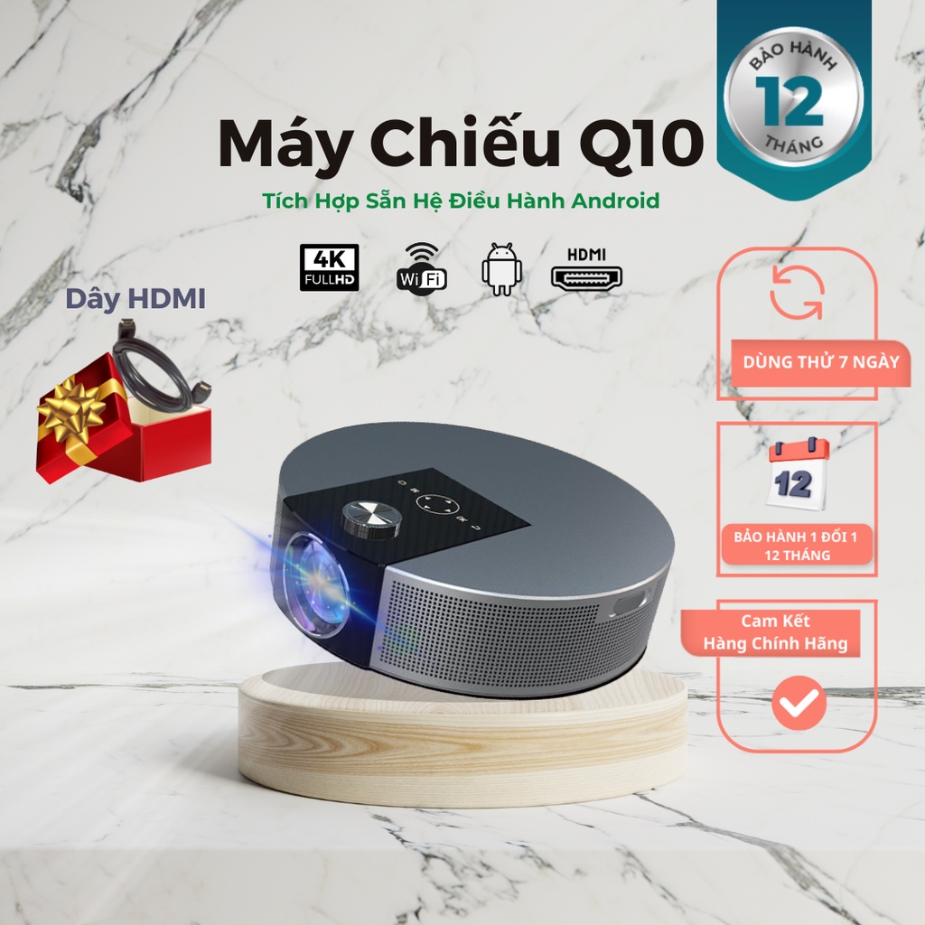 Máy Chiếu Movie Legend - Máy Chiếu Q10 Mini Full HD - Hỗ Trợ 4K, Xem Bóng Đá, Trình Chiếu Web