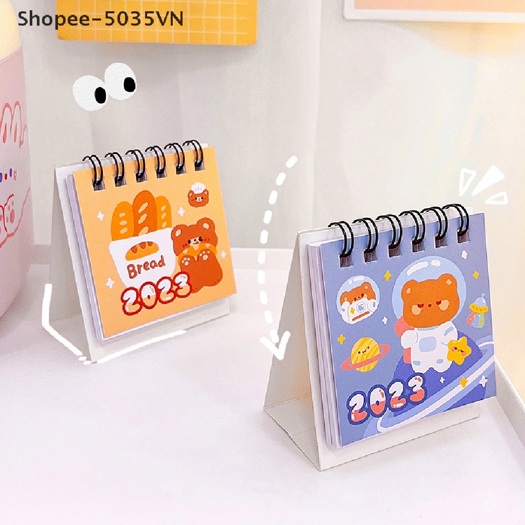 Lịch Để Bàn Mini 2022 2023 In Họa Tiết Thỏ Dễ Thương Dùng Trang Trí