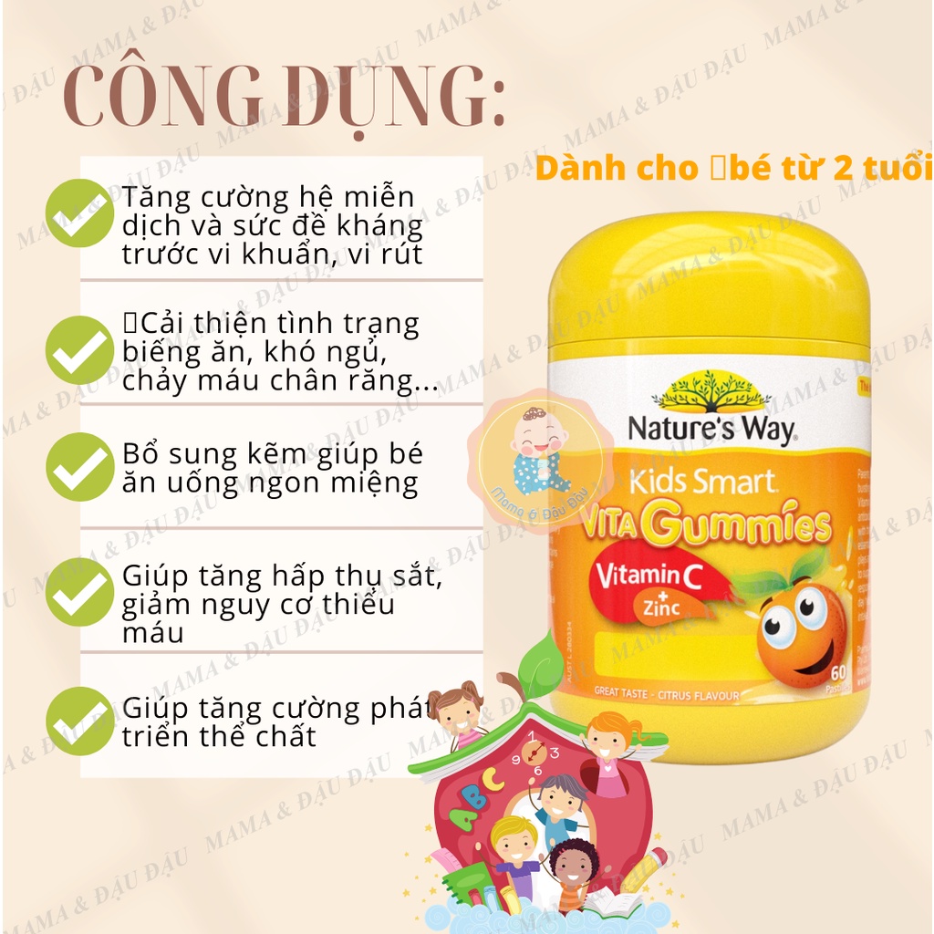 Kẹo ngậm VITAMIN GUMMIES tăng đề kháng, ăn ngon cho bé từ 2 tuổi
