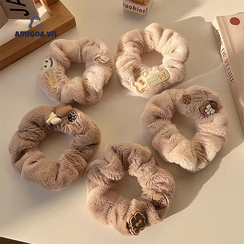 ✨✨Dây Cột Tóc Lông Xù Hình Gấu / Thỏ Dễ Thương Đa Năng