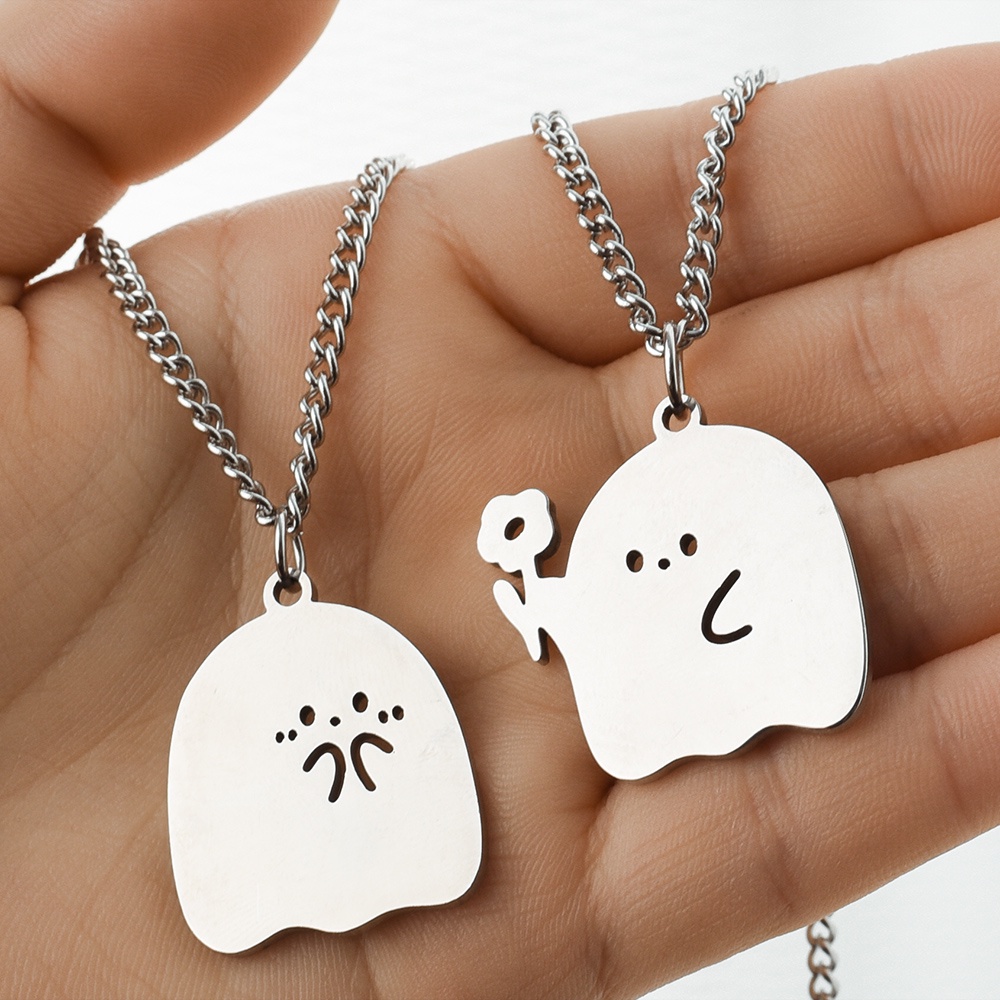 Vòng cổ Bằng Thép Không Gỉ Họa Tiết Hoạt Hình Đơn Giản Sáng Tạo