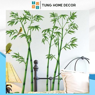 Decal dán tường hàn quốc trang trí phòng ngủ TUNG DECOR XH0779C Cây Trúc Xanh