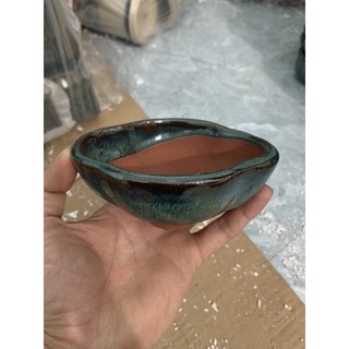 Chậu gốm mini gốm bát tràng bonssai sen đá 1 size