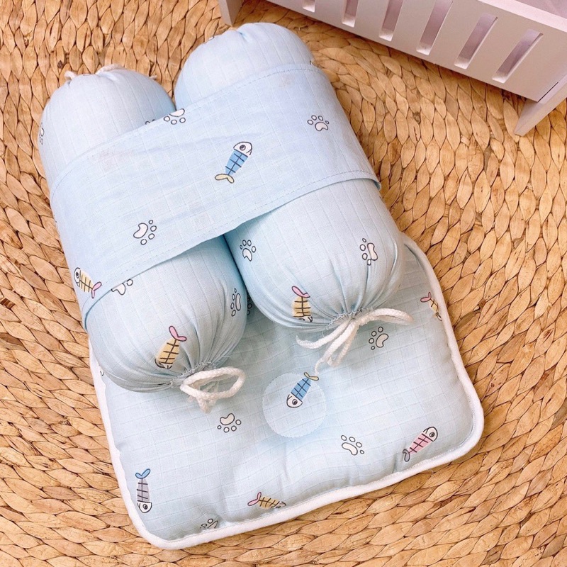 Bộ gối chặn và gối chống bẹp đầu cho bé sơ sinh