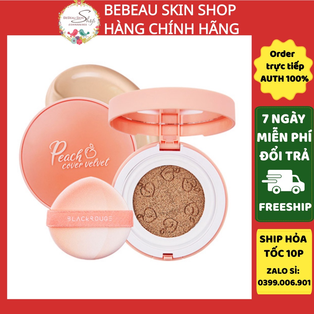 Phấn Nước Trái Đào Black Rouge Peach Cover Velvet Cushion