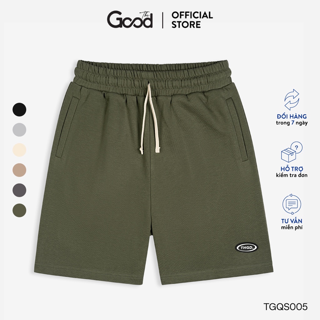 Quần Short THE GOOD Chất Nỉ Nam Nữ, Quần Short Cạp Chun Form Rộng Unisex 6 Màu Trơn Thời Trang