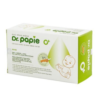 [TẶNG KHẨU TRANG] Hộp 30 gói Gạc rơ lưỡi Dr Papie vệ sinh răng miệng cho bé  (katydang)