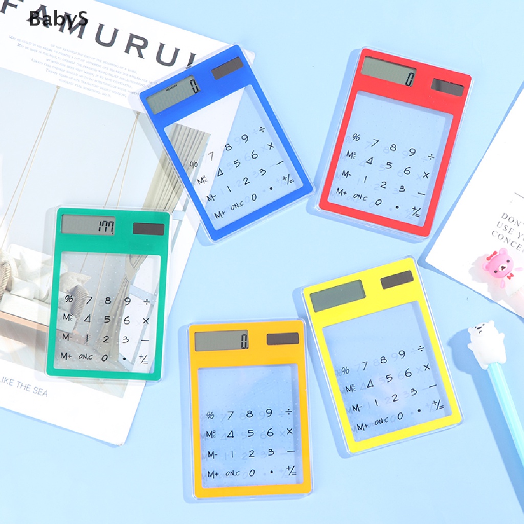 1 Máy Tính Năng Lượng Mặt Trời Mini Cầm Tay 8 Chữ Số Trong Suốt Hoạt Hình Cho Bé
