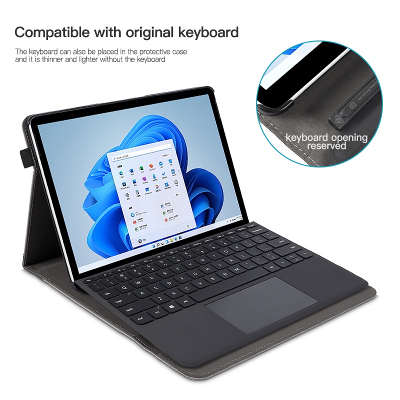 Trường hợp kinh doanh cho Microsoft Surface Pro 7 6 5 4 12,3 inch Surface Pro 8 9 13 inch Vỏ bọc da Pu Surface Go 2 3 10.5 Business Sleeve Fundas