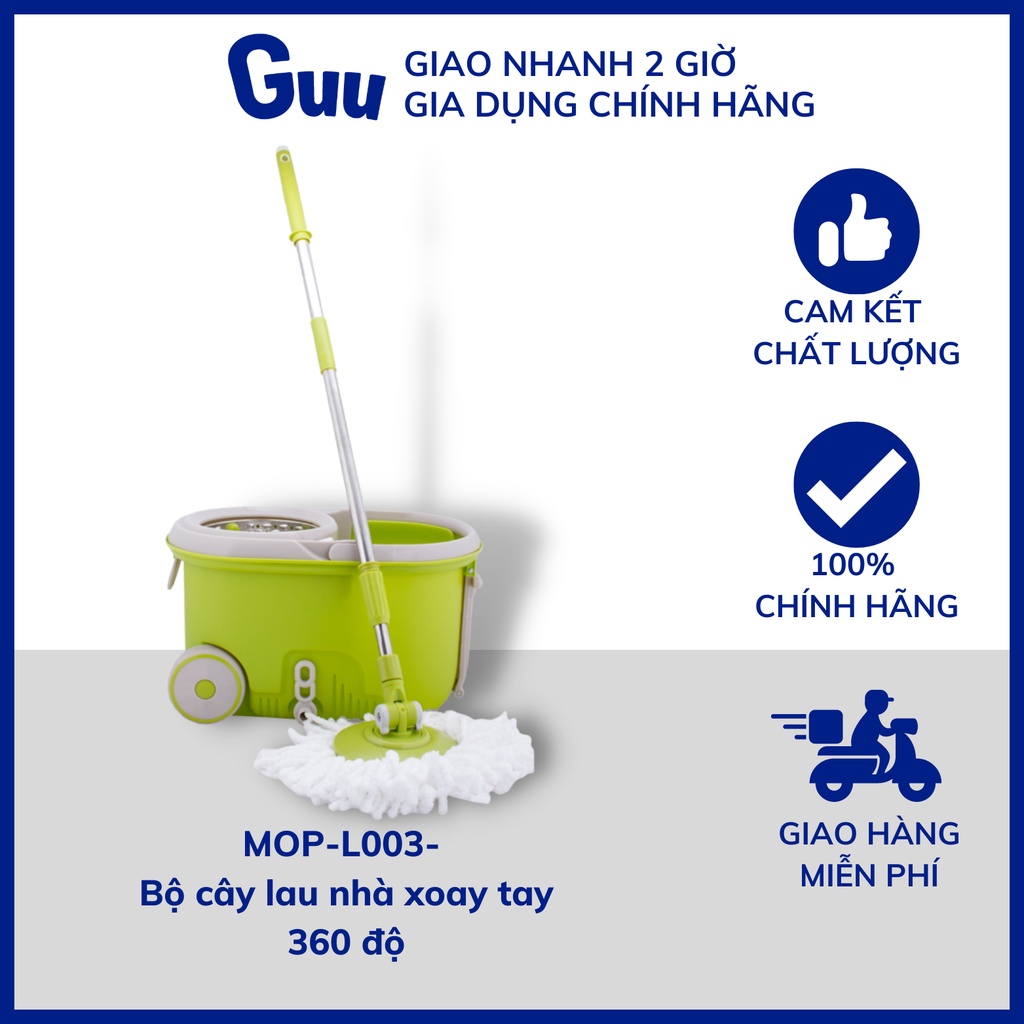 MOP-L003- Bộ cây lau nhà xoay tay 360 độ