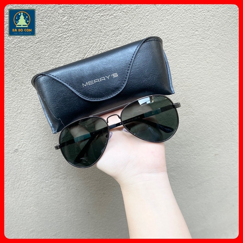 [ CHÍNH HÃNG] Kính phân cực Merry’s, dáng phi công tuyệt đẹp, hàng chuẩn auth, fullbox đầy đủ hộp da đựng kính, khăn lau