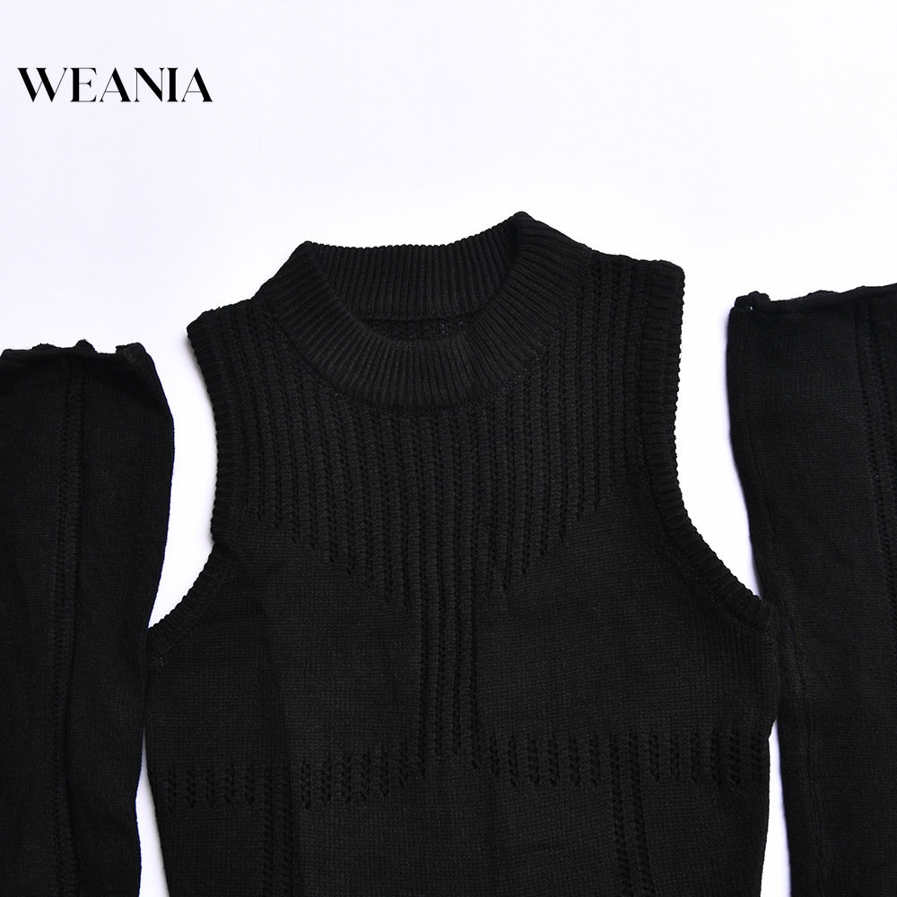 Đầm Dệt Kim Màu Trơn Dáng Ôm Xuyên Thấu Có Tay Áo Gợi Cảm Cho Bạn Gái