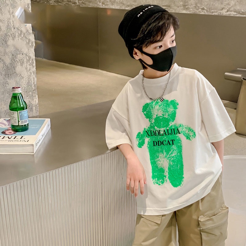 Áo Thun cotton Tay Ngắn Dáng Rộng Thời Trang Mùa Hè Cho Bé