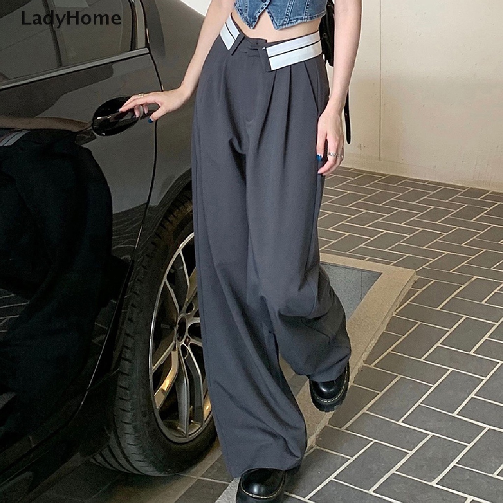 Quần Baggy Ống Rộng Lưng Cao Phong Cách Harajuku Đường Phố Cá Tính Dành Cho Nữ