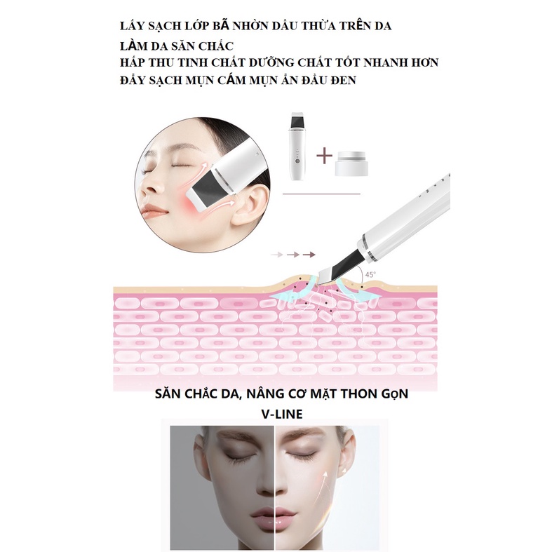 Máy hút mụn đầu đen CK- Máy Cà Da Chết Sủi Da dụng cụ làm sạch lỗ chân lông làm nóng giúp hút mụn cám, mụn đầu đen