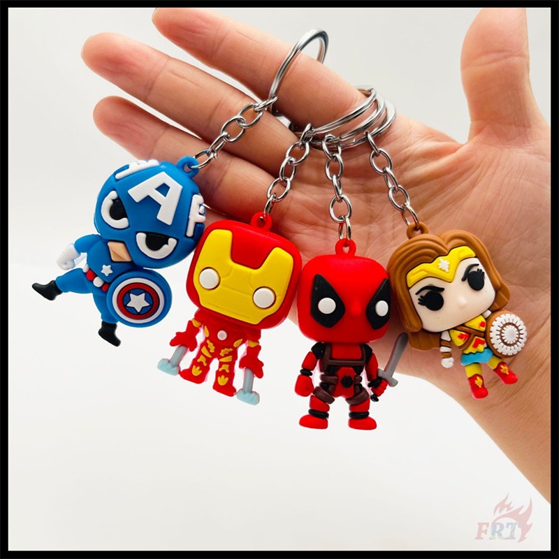 ✪ Móc Khóa Hình Captain America / Spider-Man / Iron Man / Deadpool / Wonder Woman / Batman - Siêu Anh Hùng ✪ 1 Mặt Dây Chuyền Chìa Khóa Bằng Silicone
