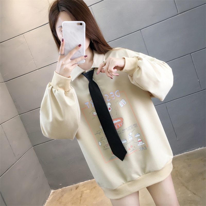 IELGY  Áo sweater Tay Dài Dáng Rộng Cỡ Lớn Thời Trang Cho Nữ