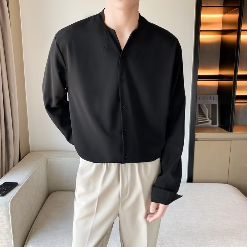 Áo Sơ Mi Nam Dài Tay Cổ Bẻ Thời Trang Đường Phố