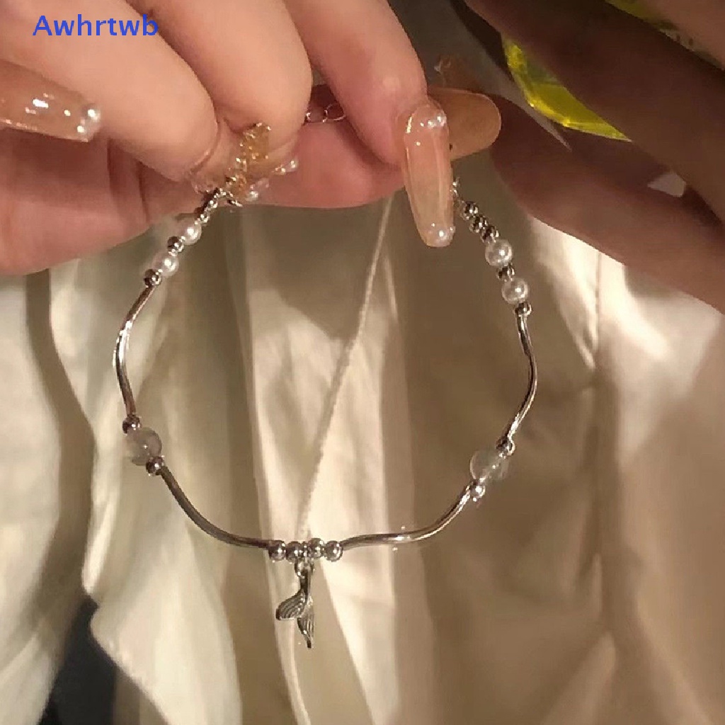 1 Bộ Vòng Tay Dạng Hở Mặt Hình Đuôi Cá Đơn Giản Thanh Lịch Có Thể Điều Chỉnh Cho Nữ Mới