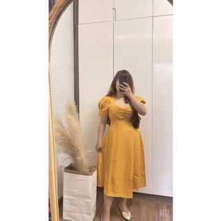 Đầm nhún ngực dáng dài bigsize Kim Ngân từ 50kg đến 100kg (M/L/XL/XXL)