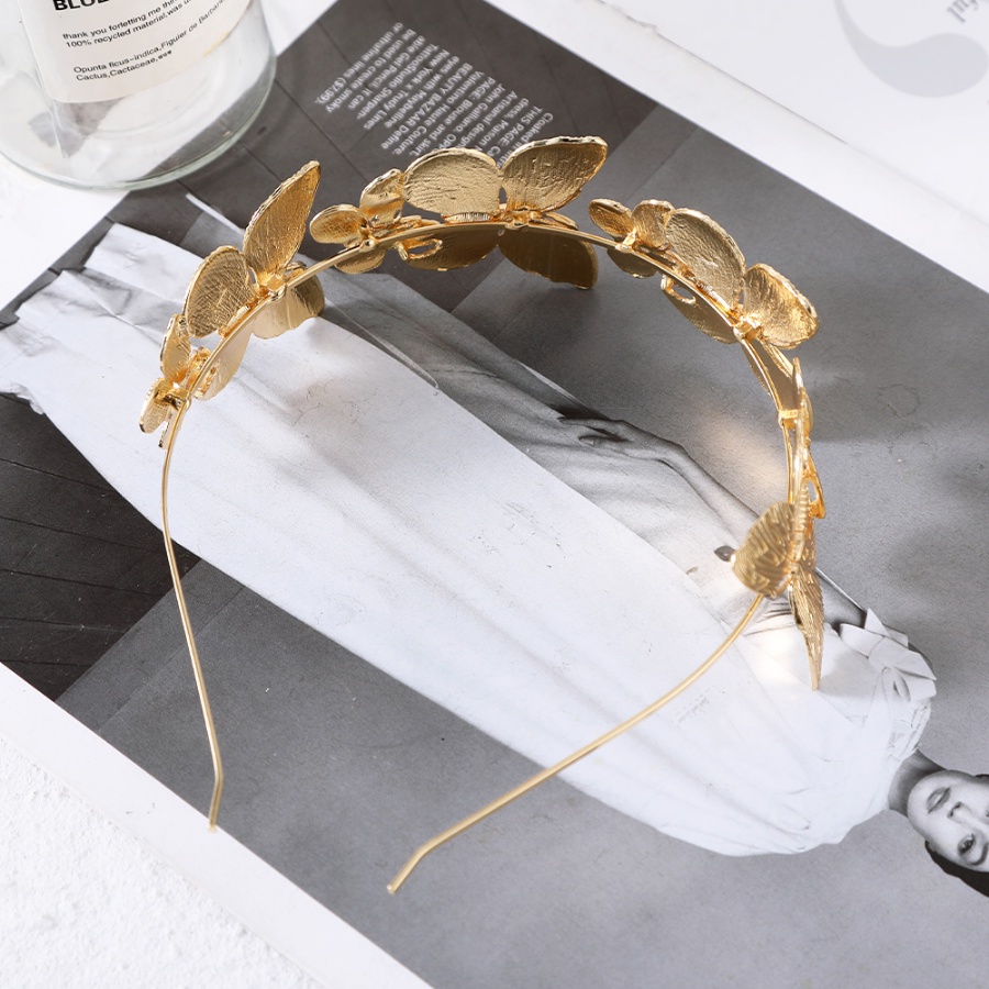 Băng Đô Cài Tóc Hình Bướm Bằng Hợp Kim Màu Vàng Thời Trang Hàn Quốc Cho Nữ