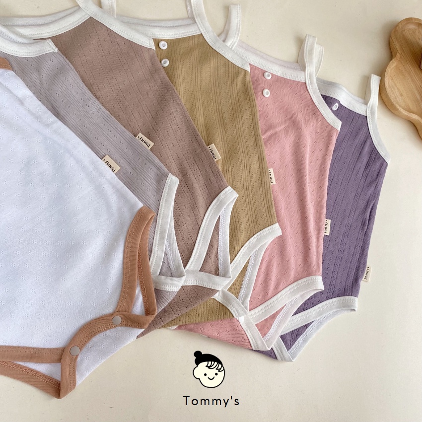 Body hai dây cho bé gái chất liệu thun thông hơi cotton Hàn siêu mềm mát TOMMY HOUSE