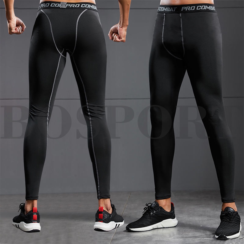 BOSPORT 40-100KG QUẦN GIỮ NHIỆT COMBAT PRO LEGGING NAM DÁNG LỬNG MÀU ĐEN