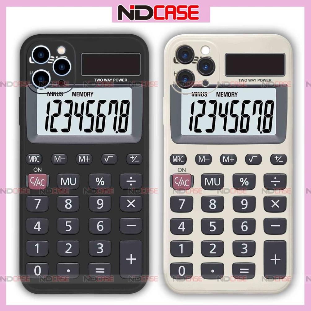 Ốp lưng điện thoại iPhone cạnh viền vuông silicon dẻo hình máy tính casio cho ip 6/6s/7/8/X/XS/11/12/13/14 Pro Plus Max