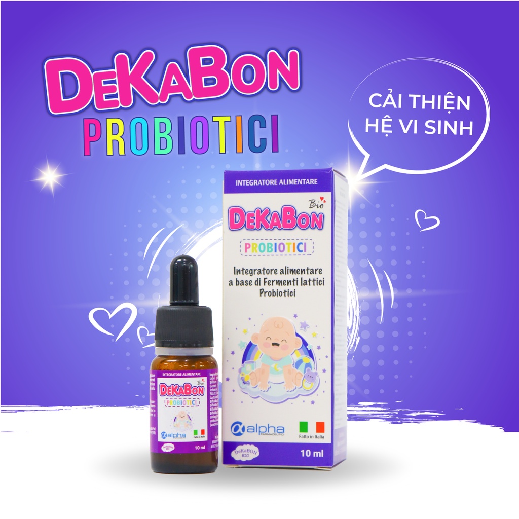 Men Vi Sinh Cho Bé Dekabon Probiotici Hộp 10ml Dạng Giọt Bổ Sung Lợi Khuẩn, Tăng Cường Hệ Tiêu Hóa Kích Ăn Cho Bé