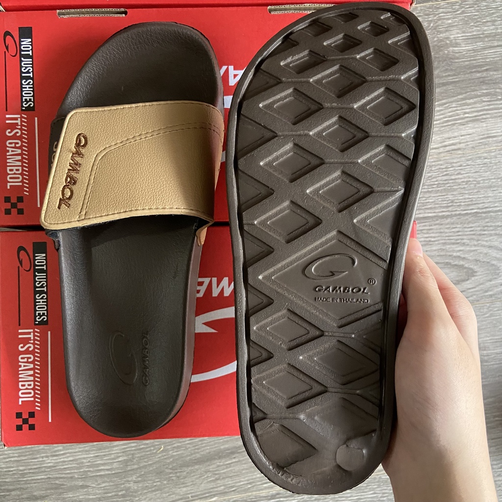 Dép GAMBOL Thái Lan 43106 Quai Ngang Nam Nữ - Đen