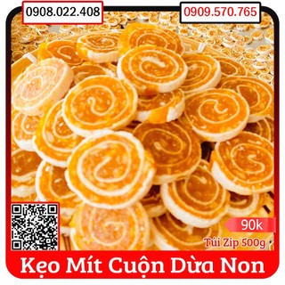 Kẹo mít cuộn dừa non - túi zip 500gr - đặc sản bến tre