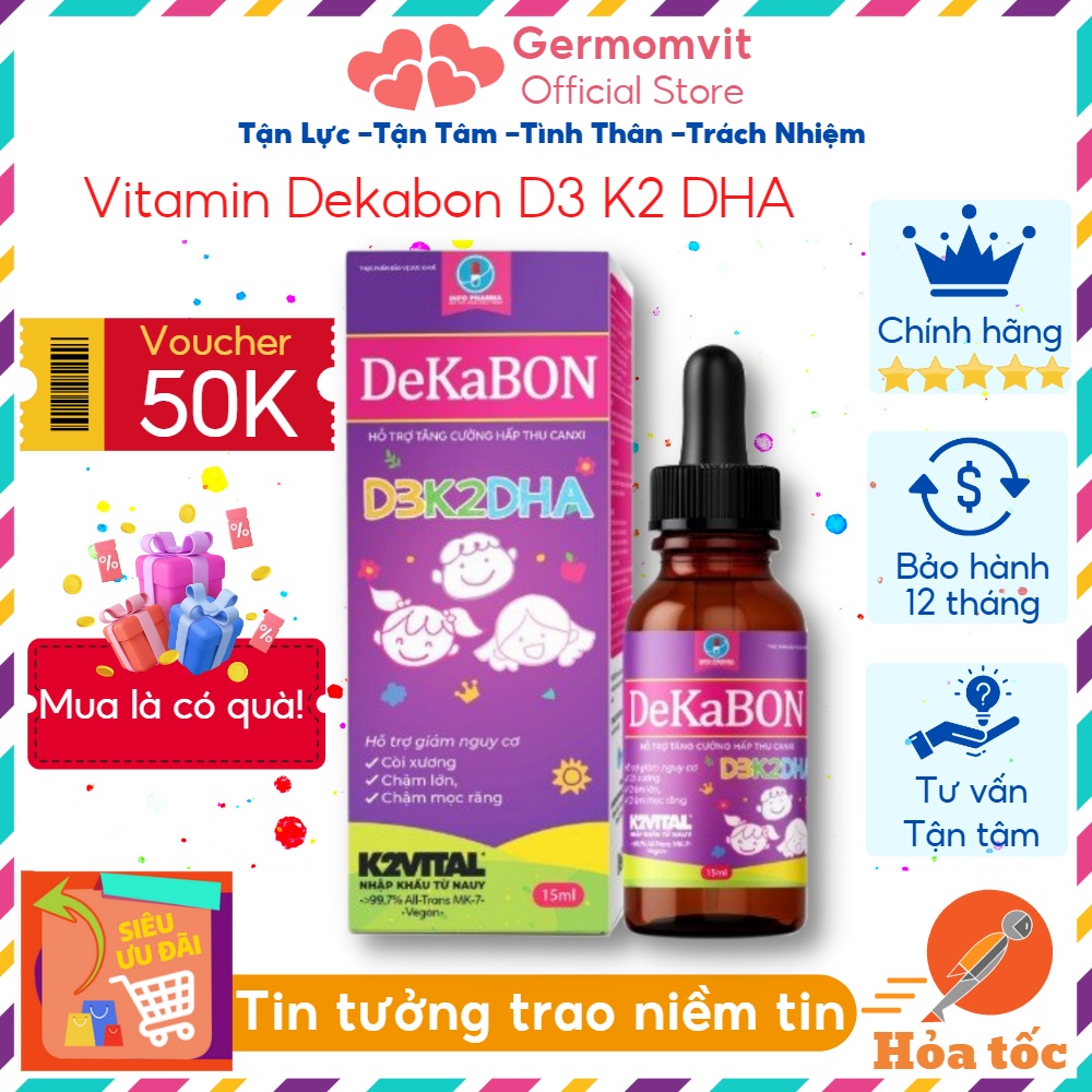 [MẪU MỚI]  Vitamin D3 K2 DeKaBON 15ml - Bổ sung Vitamin, DHA, D3, hỗ trợ tăng cường Canxi cho trẻ ( CHÍNH HÃNG)