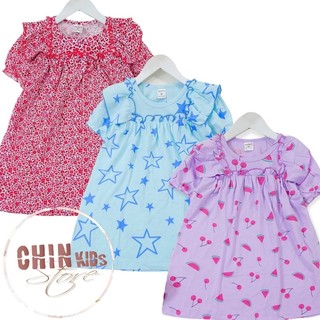 [22kg-45kg] Váy bé gái size đại lớn cotton thun chất mát VNXK tay bồng tay cộc cánh tiên điệu đà 5 6 7 8 9 10 11 12 tuổi