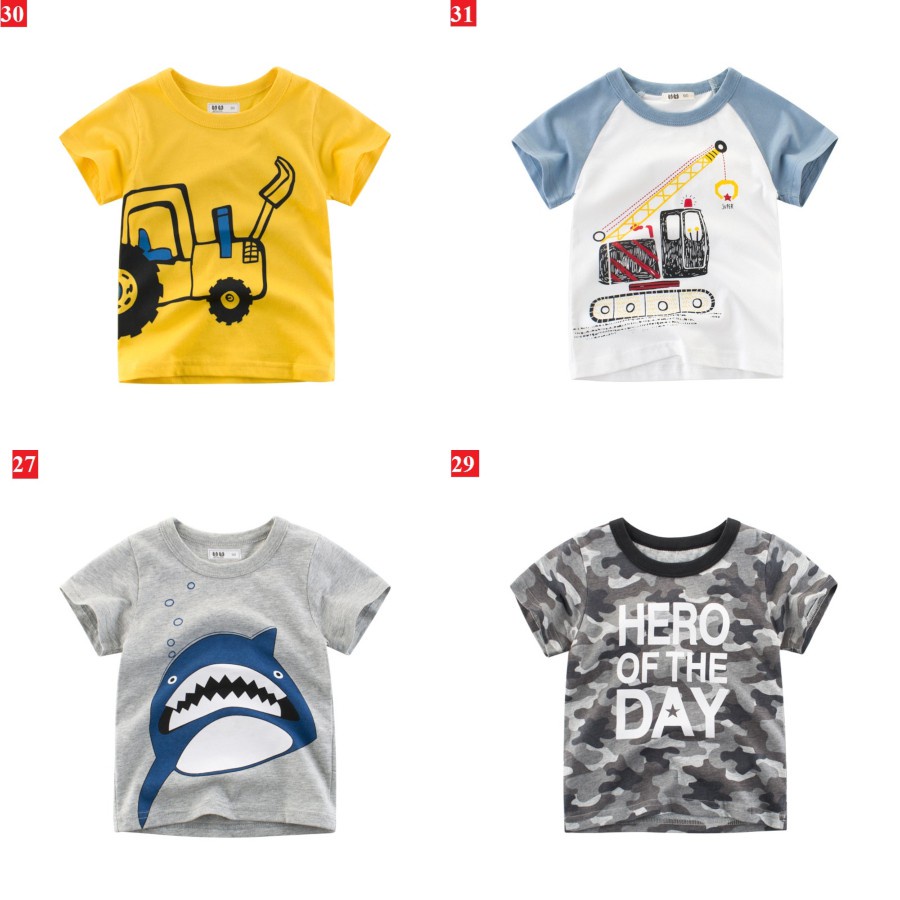Áo thun 27KIDS cho bé in hình vui nhộn chất cotton hàng xuất khẩu Âu Mỹ