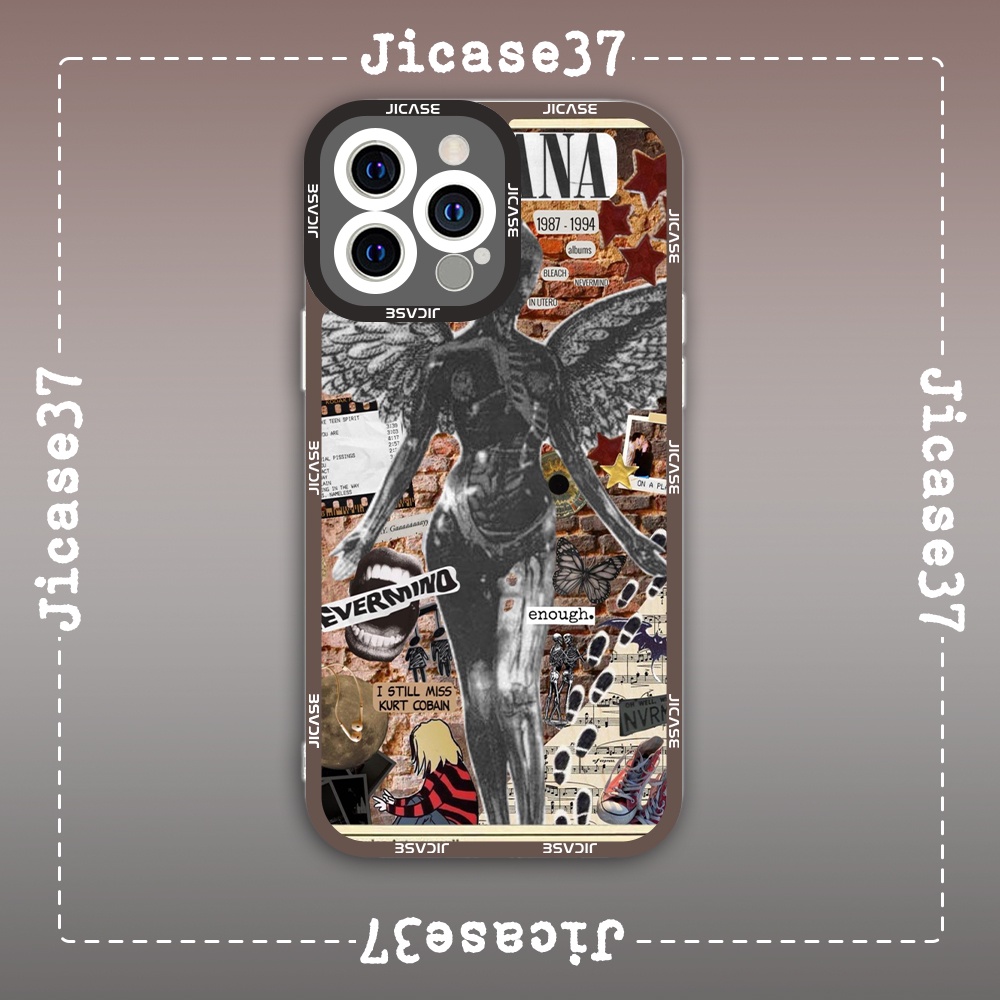 Ốp lưng iphone và samsung xiaomi oppo cạnh vuông Jicase Nirvana Aesthetic Rock N' Roses Vintage