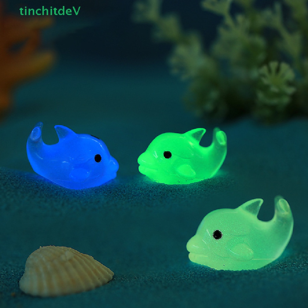 [TinchitdeV] Tượng Cá Heo Nhỏ Bằng Nhựa Phát Quang Dễ Thương Trang Trí Tiểu Cảnh / Sân Vườn DIY