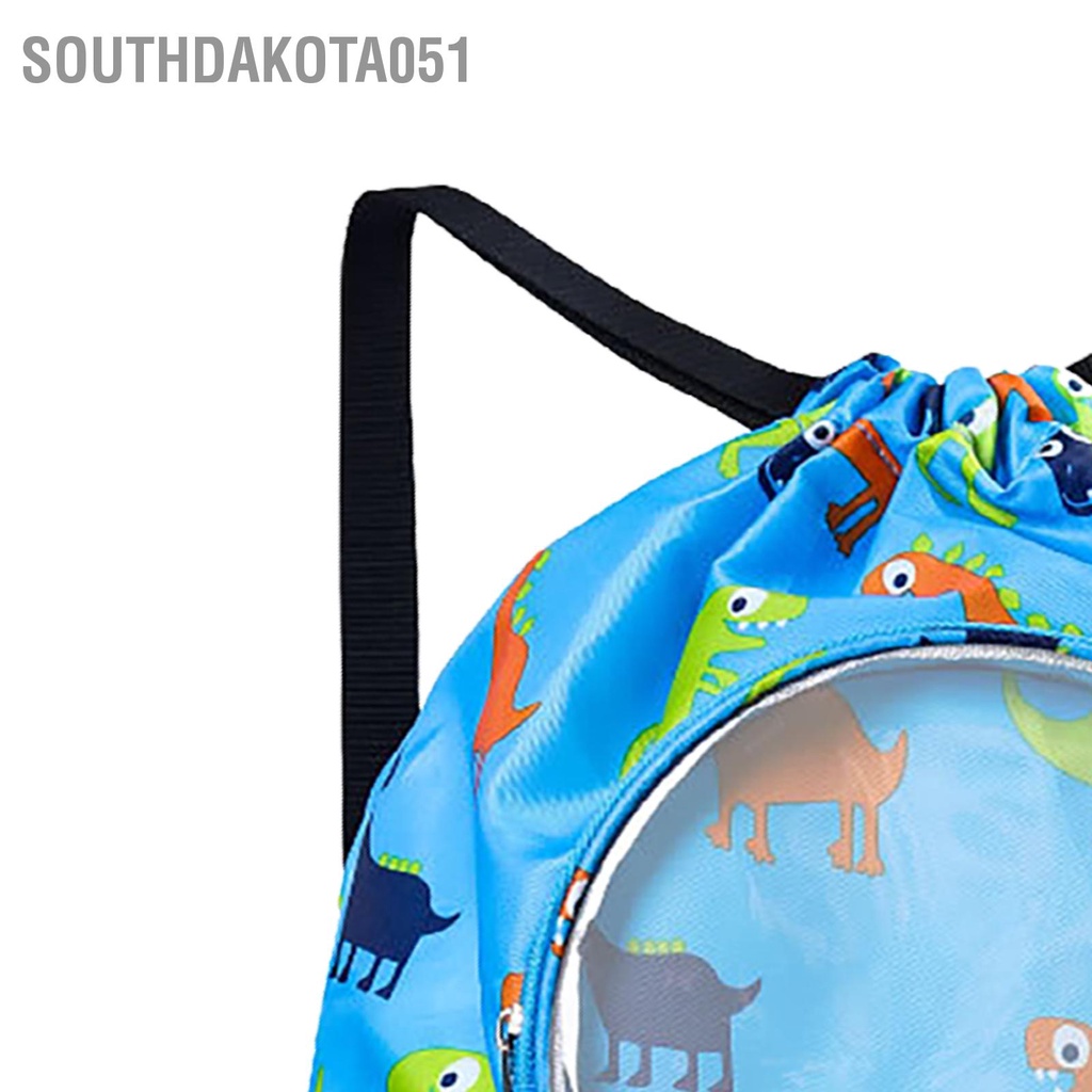 Southdakota051 Túi Bơi Họa Tiết Hoạt Hình Vải Oxford Chống Thấm Nước PVC Dây Đeo Vai Có Thể Điều Chỉnh Rút Ba Lô Đi Biển Cho Thao