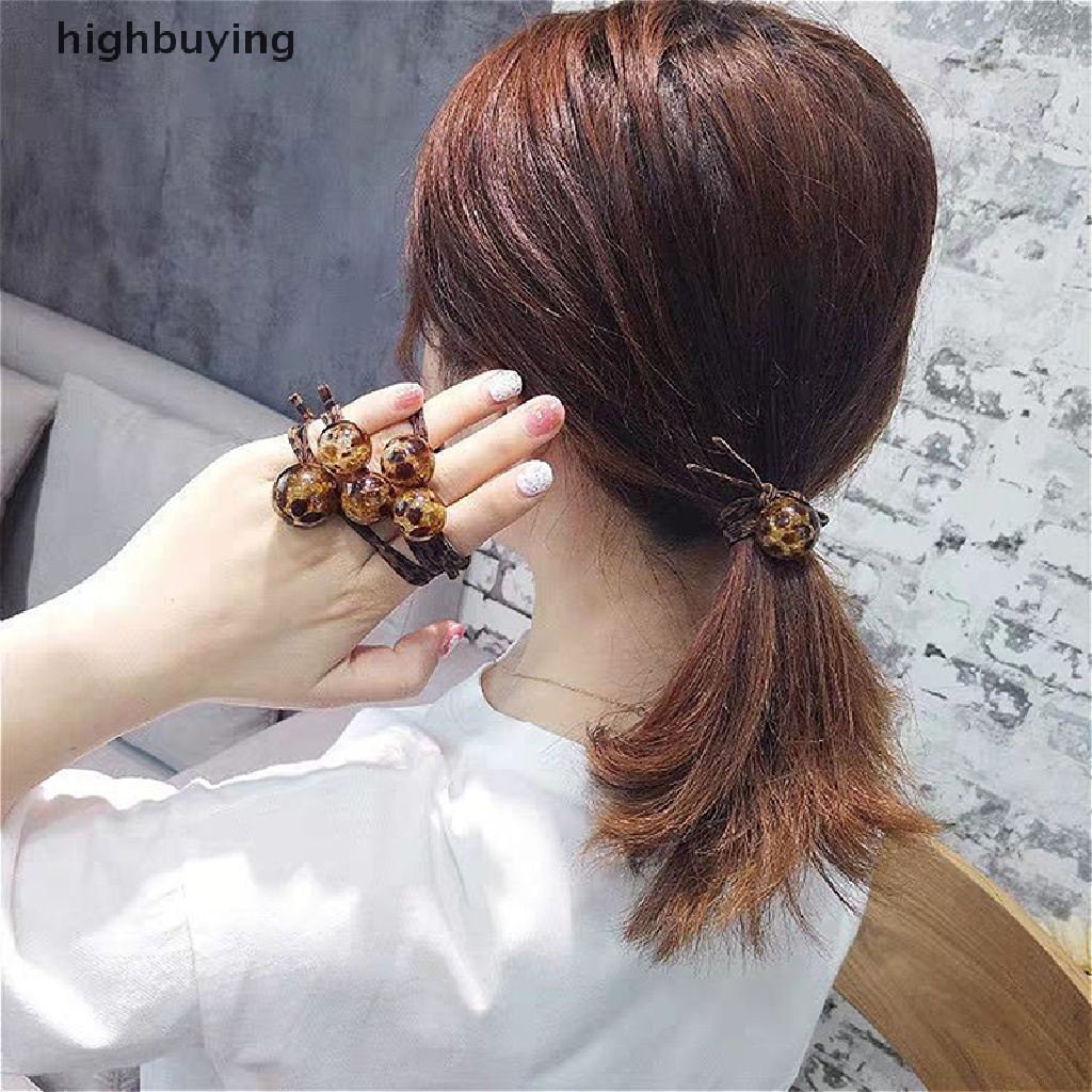 Dây Buộc Tóc Cao Su Co Giãn Họa Tiết Da Báo Phong Cách Hàn Quốc