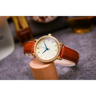 [Julius Mall Store] Đồng hồ nữ Julius Hàn Quốc dây da JA-585 (Nâu)